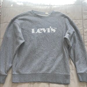 Levi's Gray Crewneck Sweatshirt with White Logo Men’s Small